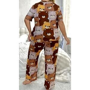 Teddy bear pajamas Women's size 16 plus size Fun Cartoon Bear pj's jammies NWOT